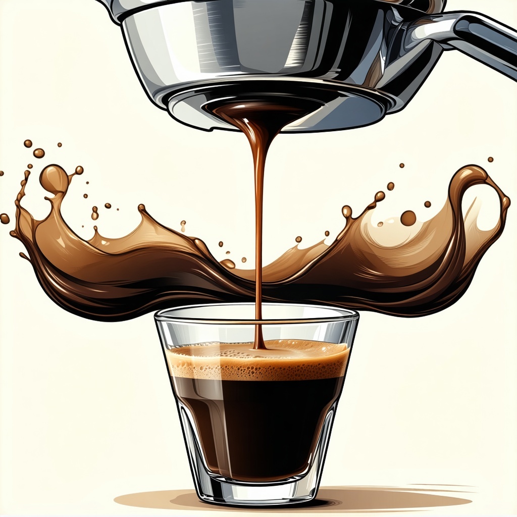 espresso shot extracting illustration-1
